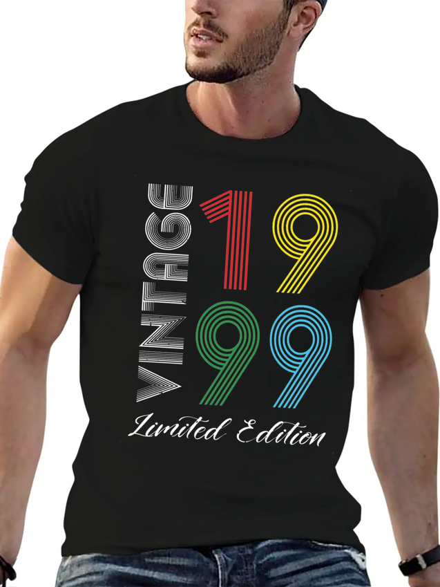 Vintage 1999 Vintage Birthday Retro Vintage Lightweight Cotton T-Shirt – Daily Comfort Graphic Shirt