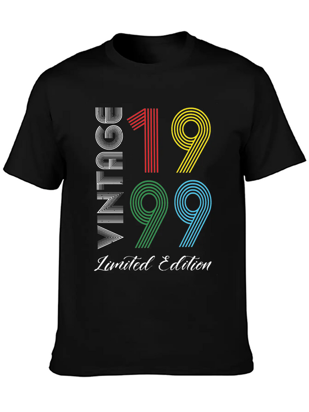 Vintage 1999 Vintage Birthday Retro Vintage Lightweight Cotton T-Shirt – Daily Comfort Graphic Shirt