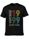 Vintage 1999 Vintage Birthday Retro Vintage Lightweight Cotton T-Shirt – Daily Comfort Graphic Shirt