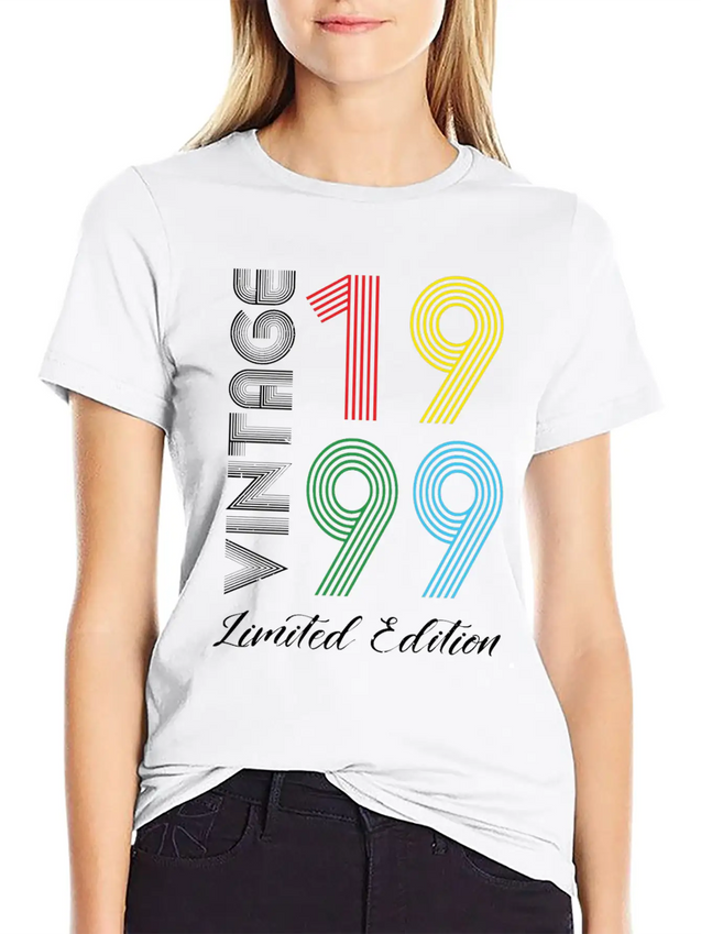 Vintage 1999 Vintage Birthday Retro Vintage Lightweight Cotton T-Shirt – Daily Comfort Graphic Shirt