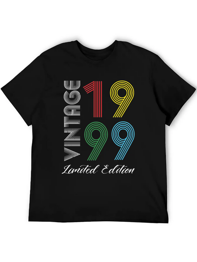 Vintage 1999 Vintage Birthday Retro Vintage Lightweight Cotton T-Shirt – Daily Comfort Graphic Shirt