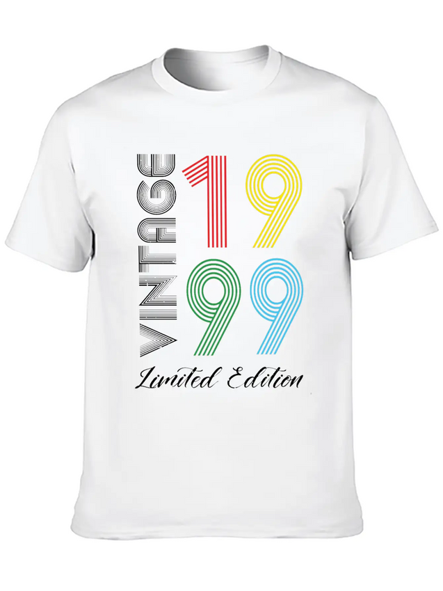 Vintage 1999 Vintage Birthday Retro Vintage Lightweight Cotton T-Shirt – Daily Comfort Graphic Shirt