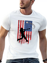 Vintage American Flag Baseball 4th Of July For Men Lightweight Cotton T-Shirt – Daily Comfort Graphic Shirt