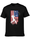 Vintage American Flag Baseball 4th Of July For Men Lightweight Cotton T-Shirt – Daily Comfort Graphic Shirt