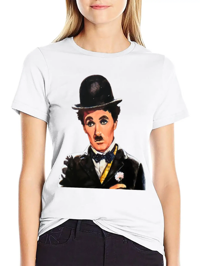 Vintage Charlie Chaplin Comic T Shirt Vector Image Lightweight Cotton T-Shirt – Daily Comfort Graphic Shirt