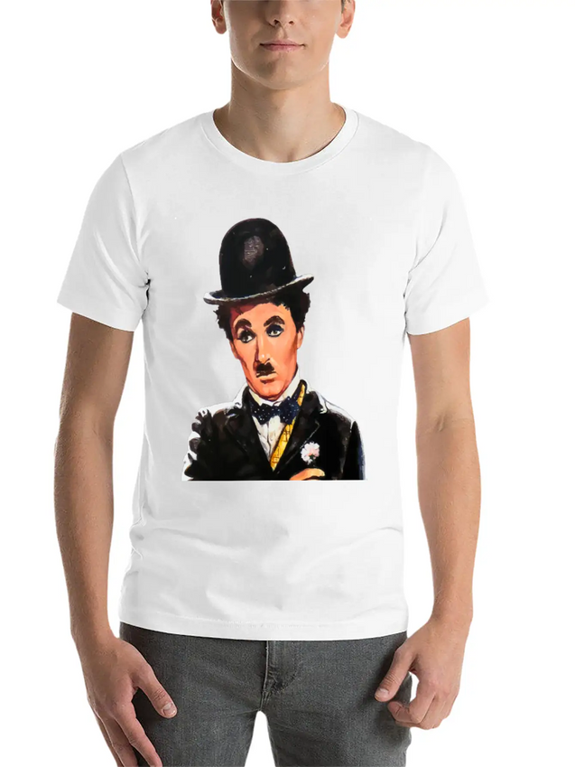 Vintage Charlie Chaplin Comic T Shirt Vector Image Lightweight Cotton T-Shirt – Daily Comfort Graphic Shirt