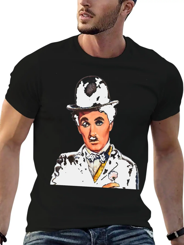 Vintage Charlie Chaplin Comic T Shirt Vector Image Lightweight Cotton T-Shirt – Daily Comfort Graphic Shirt