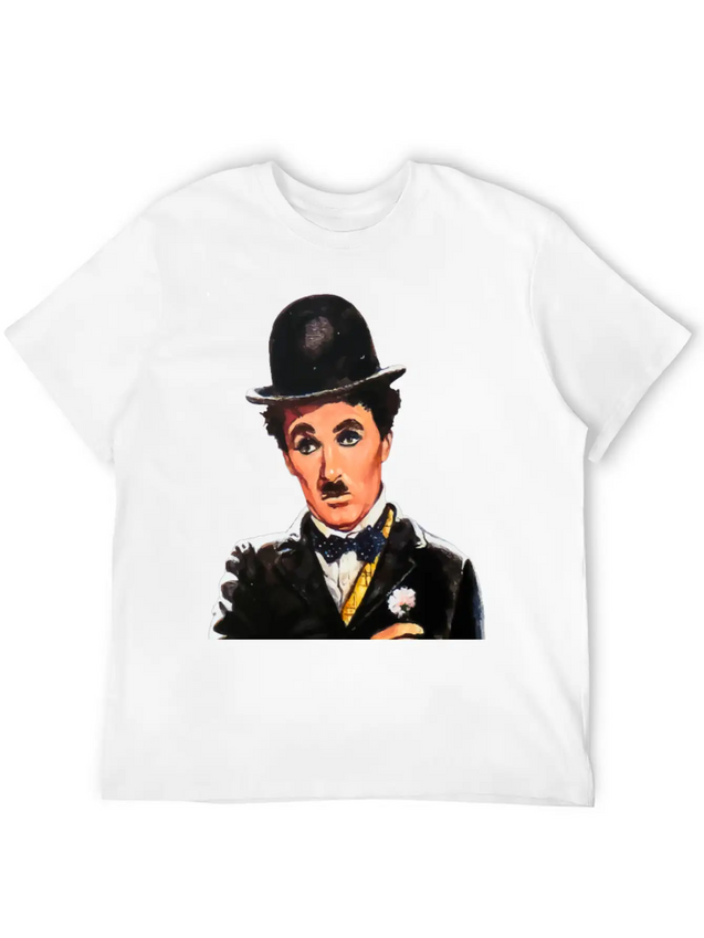 Vintage Charlie Chaplin Comic T Shirt Vector Image Lightweight Cotton T-Shirt – Daily Comfort Graphic Shirt