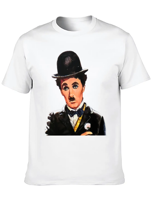 Vintage Charlie Chaplin Comic T Shirt Vector Image Lightweight Cotton T-Shirt – Daily Comfort Graphic Shirt