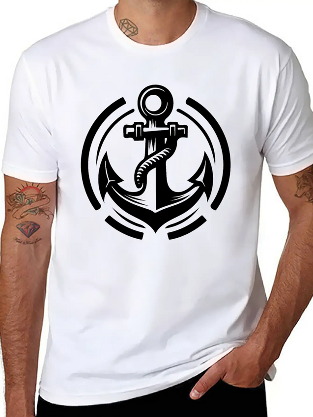 Vintage Old Wet Anchor With Thick Rope Lightweight Cotton T-Shirt – Daily Comfort Graphic Shirt