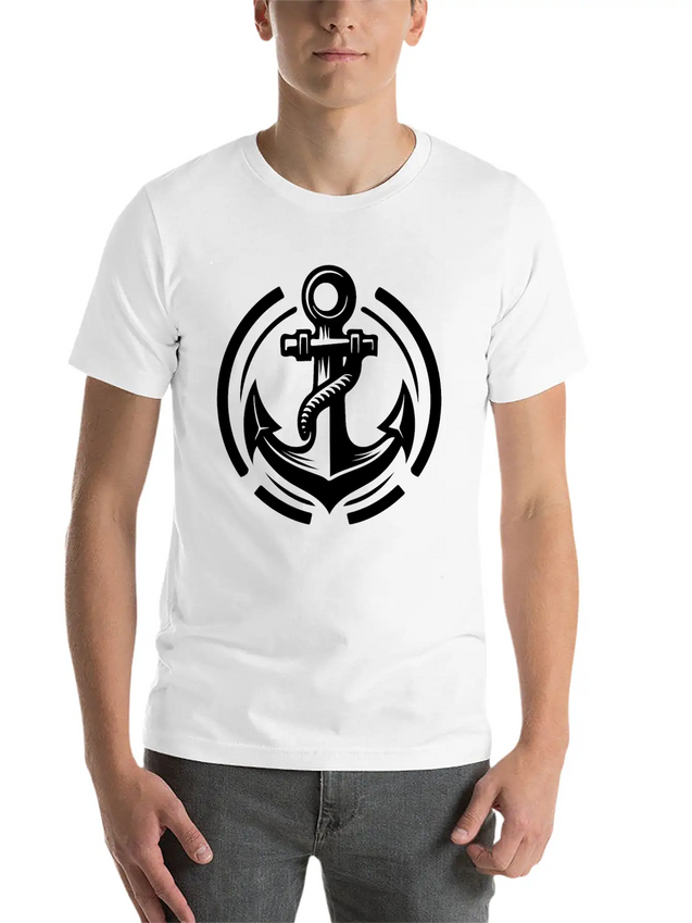 Vintage Old Wet Anchor With Thick Rope Lightweight Cotton T-Shirt – Daily Comfort Graphic Shirt