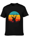 Vintage Sunrise Retro Sunset Deer Buck Antlers Lightweight Cotton T-Shirt – Daily Comfort Graphic Shirt