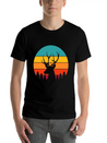 Vintage Sunrise Retro Sunset Deer Buck Antlers Lightweight Cotton T-Shirt – Daily Comfort Graphic Shirt