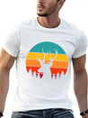 Vintage Sunrise Retro Sunset Deer Buck Antlers Lightweight Cotton T-Shirt – Daily Comfort Graphic Shirt