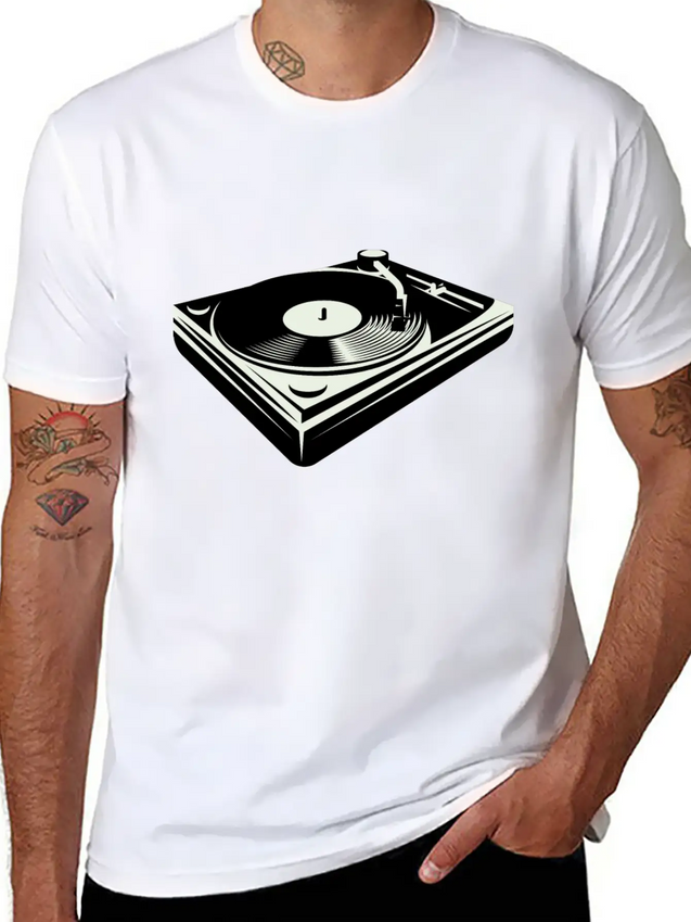 Vinyl Player Lightweight Cotton T-Shirt – Daily Comfort Graphic Shirt