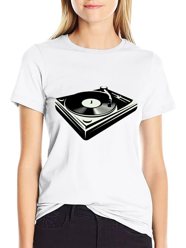 Vinyl Player Lightweight Cotton T-Shirt – Daily Comfort Graphic Shirt