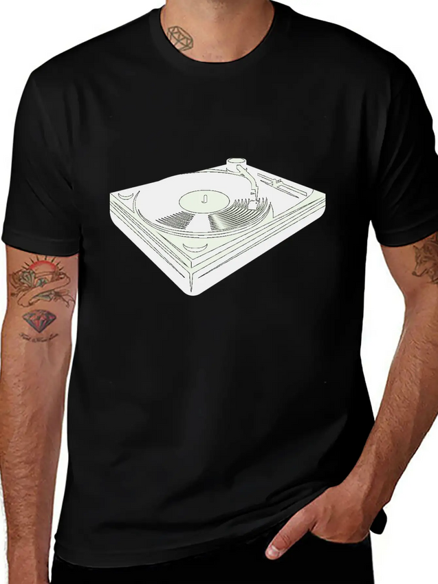 Vinyl Player Lightweight Cotton T-Shirt – Daily Comfort Graphic Shirt