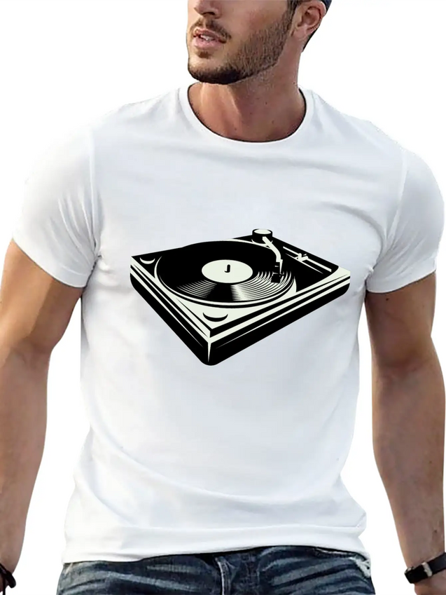 Vinyl Player Lightweight Cotton T-Shirt – Daily Comfort Graphic Shirt