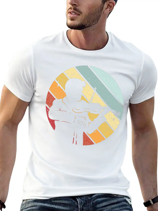 Violin Retro Lightweight Cotton T-Shirt – Daily Comfort Graphic Shirt