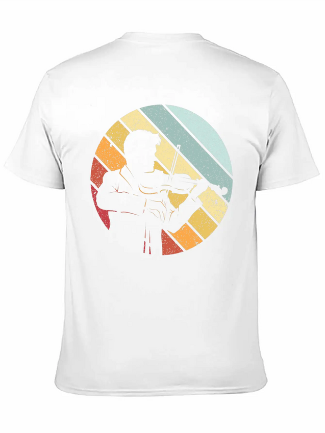 Violin Retro Lightweight Cotton T-Shirt – Daily Comfort Graphic Shirt