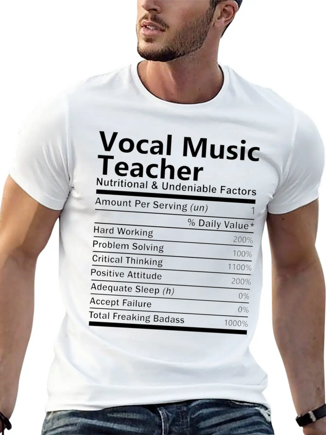 Vocal Music Teacher T Shirt - Nutritional And Unde Lightweight Cotton T-Shirt – Daily Comfort Graphic Shirt