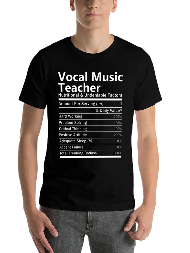 Vocal Music Teacher T Shirt - Nutritional And Unde Lightweight Cotton T-Shirt – Daily Comfort Graphic Shirt
