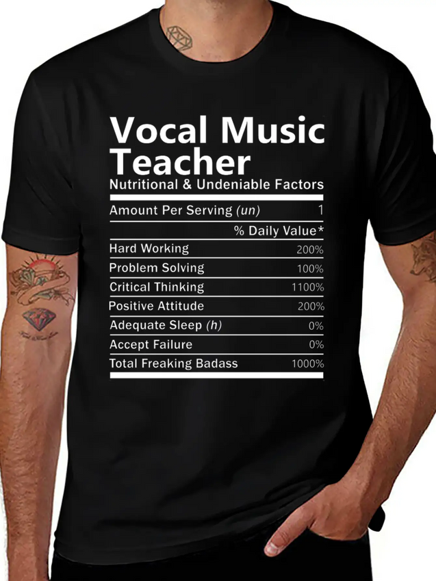 Vocal Music Teacher T Shirt - Nutritional And Unde Lightweight Cotton T-Shirt – Daily Comfort Graphic Shirt