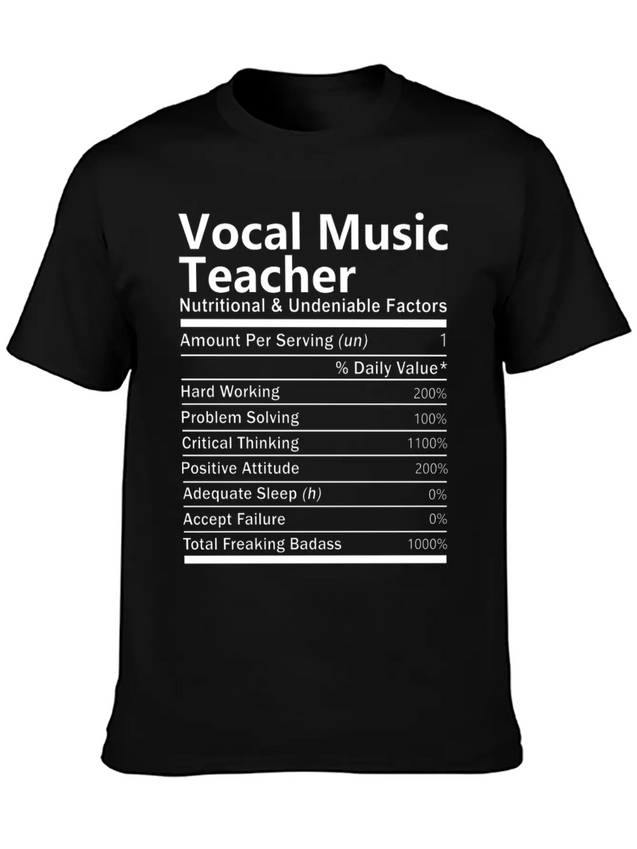 Vocal Music Teacher T Shirt - Nutritional And Unde Lightweight Cotton T-Shirt – Daily Comfort Graphic Shirt