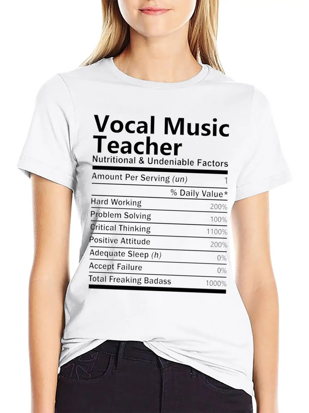 Vocal Music Teacher T Shirt - Nutritional And Unde Lightweight Cotton T-Shirt – Daily Comfort Graphic Shirt