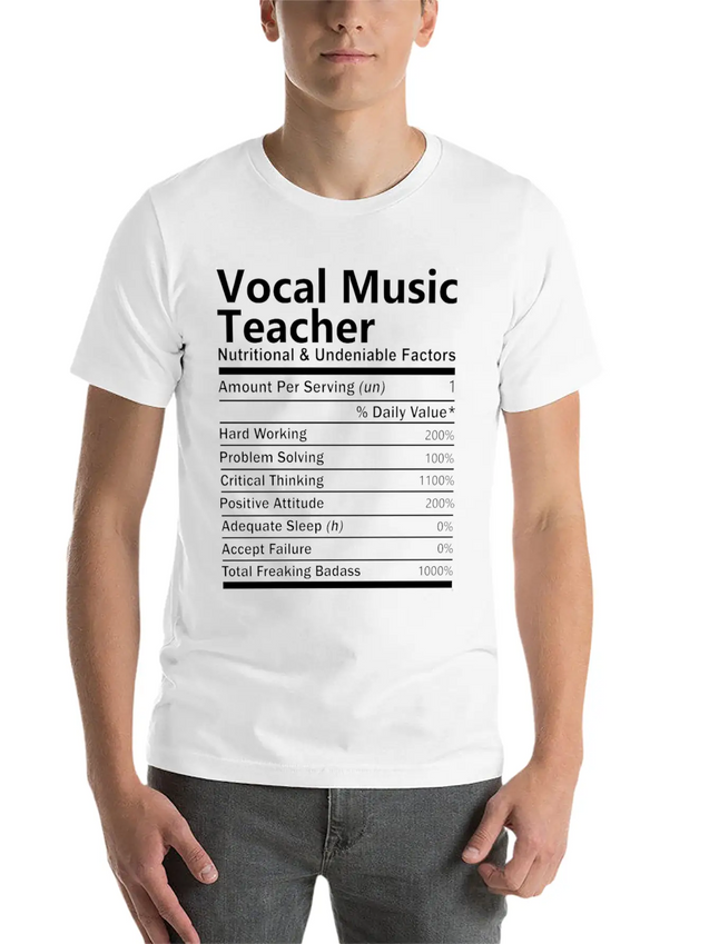 Vocal Music Teacher T Shirt - Nutritional And Unde Lightweight Cotton T-Shirt – Daily Comfort Graphic Shirt