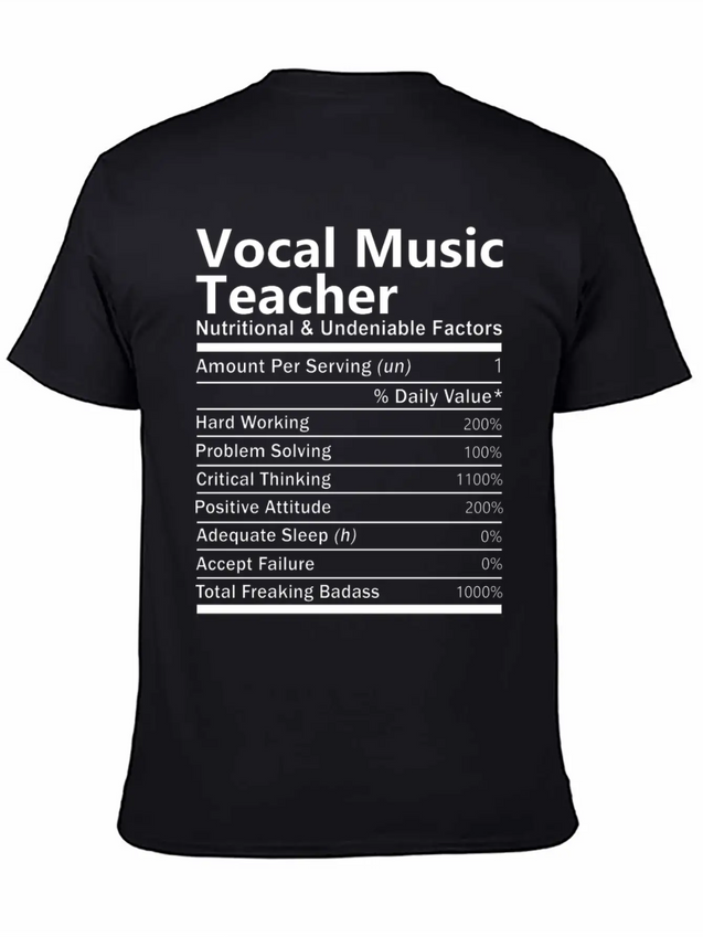Vocal Music Teacher T Shirt - Nutritional And Unde Lightweight Cotton T-Shirt – Daily Comfort Graphic Shirt
