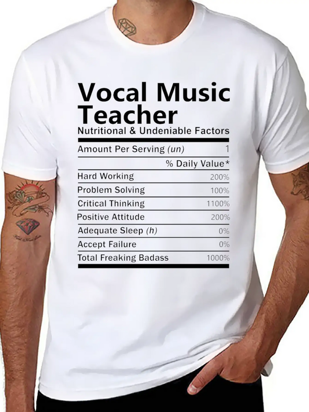 Vocal Music Teacher T Shirt - Nutritional And Unde Lightweight Cotton T-Shirt – Daily Comfort Graphic Shirt