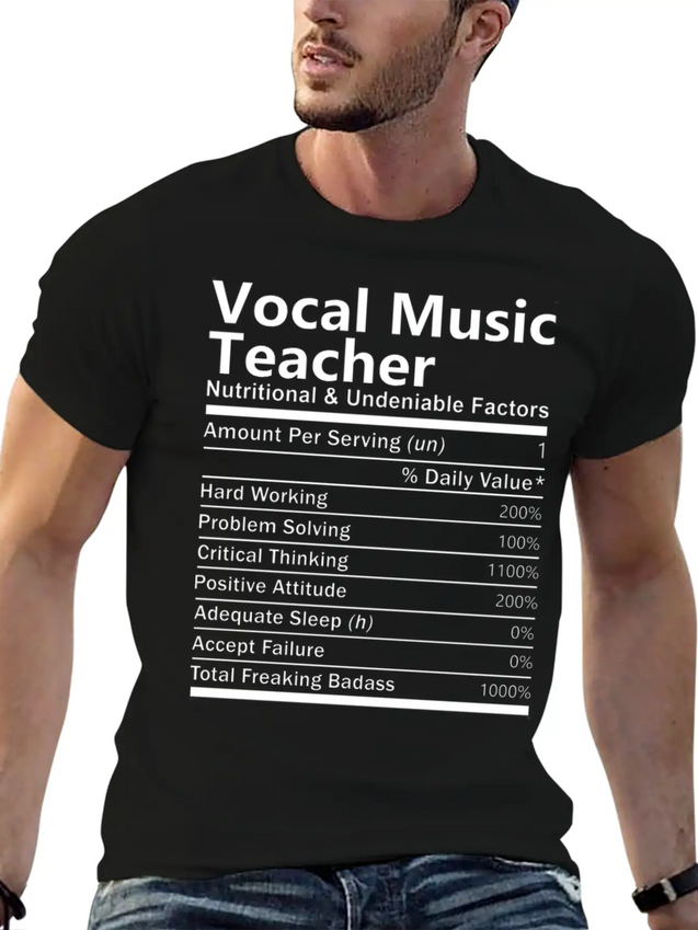 Vocal Music Teacher T Shirt - Nutritional And Unde Lightweight Cotton T-Shirt – Daily Comfort Graphic Shirt