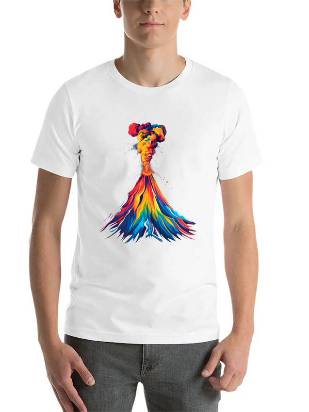 Volcano Geology Magma Lava Popart Lightweight Cotton T-Shirt – Daily Comfort Graphic Shirt