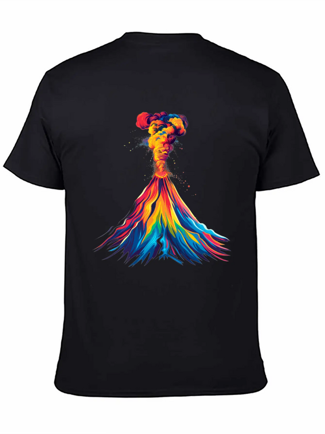 Volcano Geology Magma Lava Popart Lightweight Cotton T-Shirt – Daily Comfort Graphic Shirt