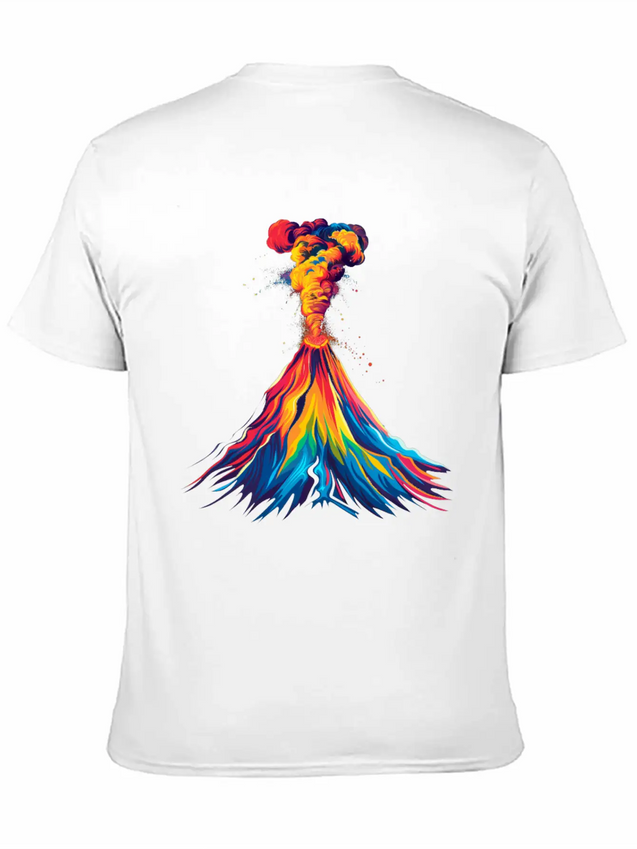 Volcano Geology Magma Lava Popart Lightweight Cotton T-Shirt – Daily Comfort Graphic Shirt