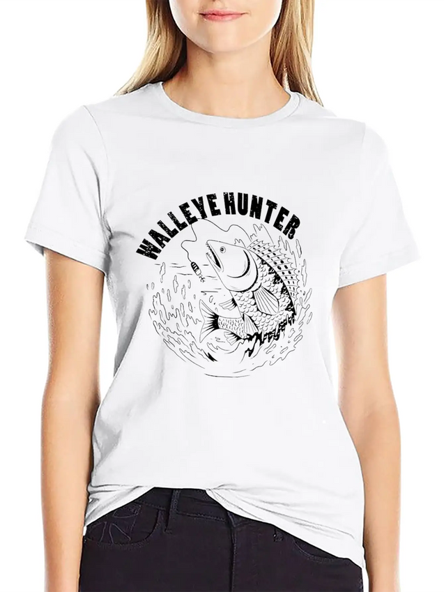 Walleye Hunter Outdoorman Walleye Fisherman Lightweight Cotton T-Shirt – Daily Comfort Graphic Shirt