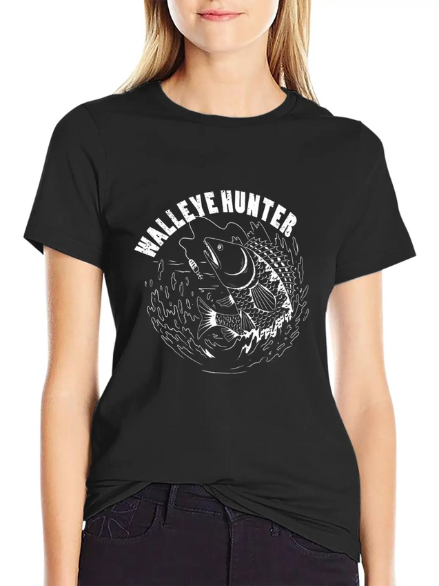 Walleye Hunter Outdoorman Walleye Fisherman Lightweight Cotton T-Shirt – Daily Comfort Graphic Shirt
