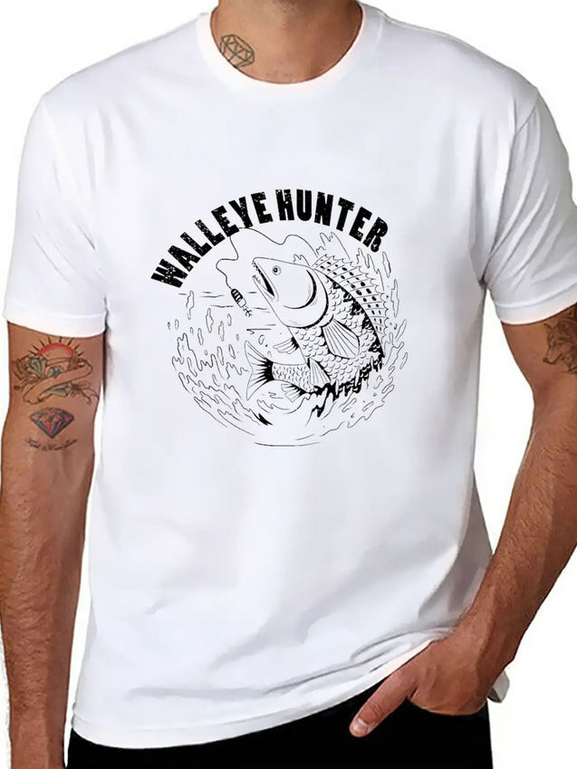 Walleye Hunter Outdoorman Walleye Fisherman Lightweight Cotton T-Shirt – Daily Comfort Graphic Shirt