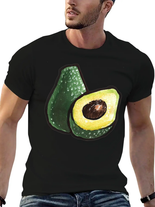Watercolor Avocados Lightweight Cotton T-Shirt – Daily Comfort Graphic Shirt