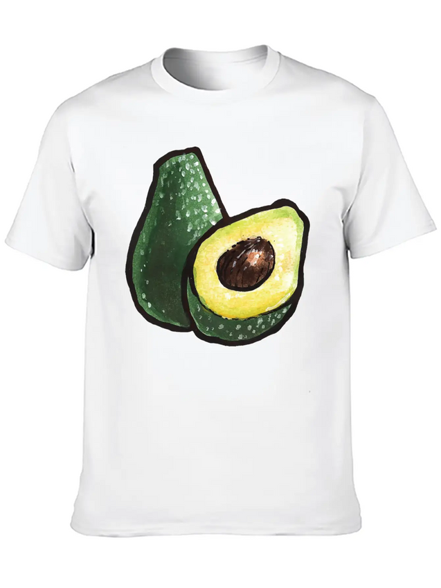 Watercolor Avocados Lightweight Cotton T-Shirt – Daily Comfort Graphic Shirt