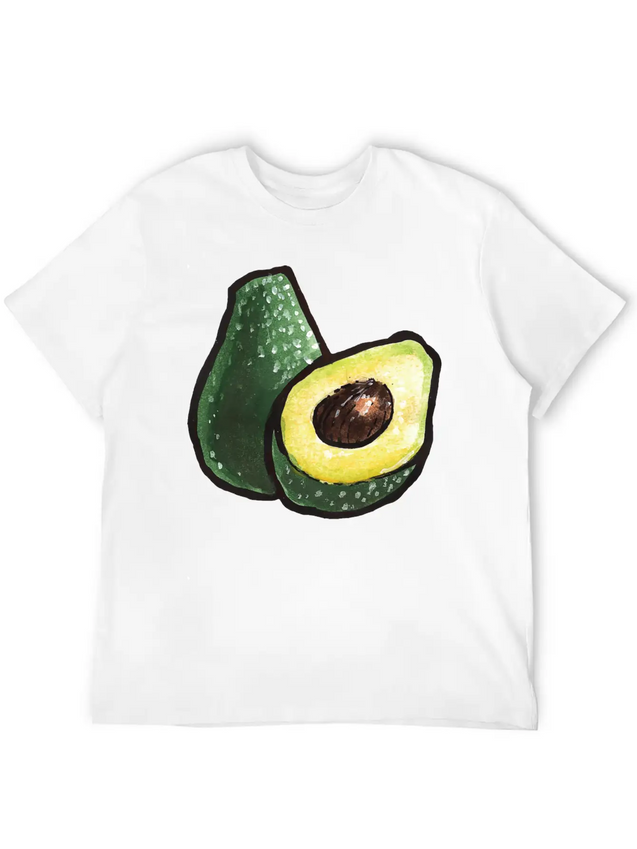 Watercolor Avocados Lightweight Cotton T-Shirt – Daily Comfort Graphic Shirt