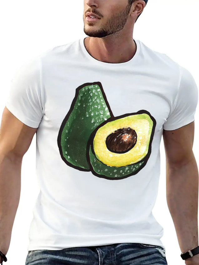 Watercolor Avocados Lightweight Cotton T-Shirt – Daily Comfort Graphic Shirt