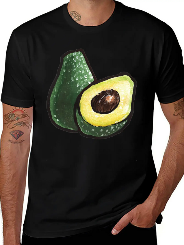 Watercolor Avocados Lightweight Cotton T-Shirt – Daily Comfort Graphic Shirt