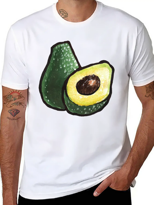 Watercolor Avocados Lightweight Cotton T-Shirt – Daily Comfort Graphic Shirt