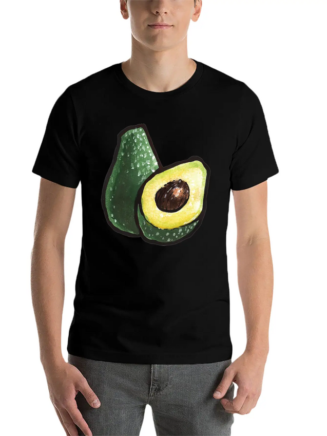 Watercolor Avocados Lightweight Cotton T-Shirt – Daily Comfort Graphic Shirt