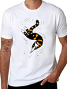Weird Cat With Bone Hands Swimming Lightweight Cotton T-Shirt – Daily Comfort Graphic Shirt