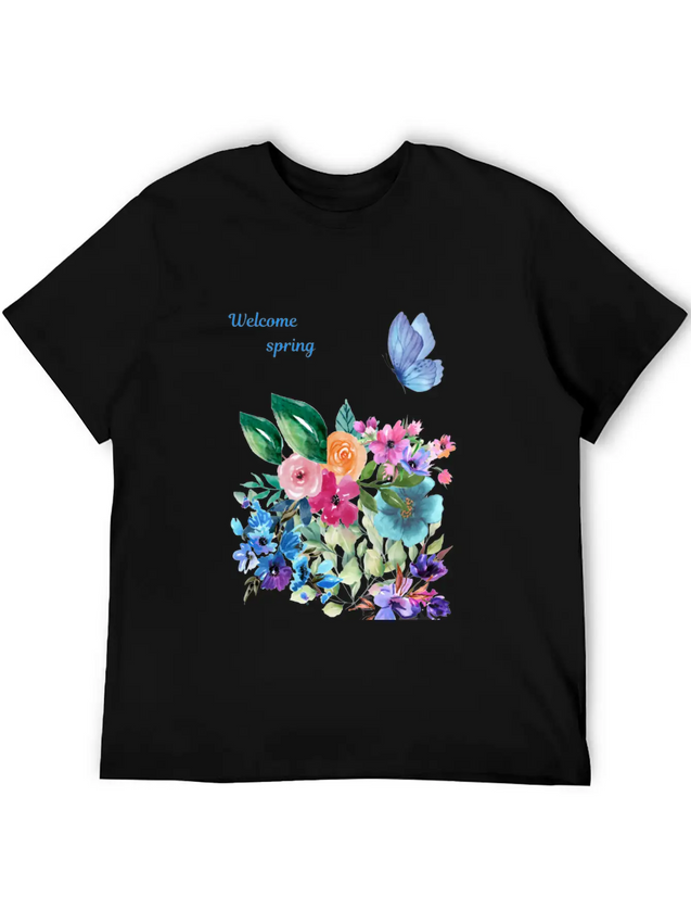 Welcome Spring Lightweight Cotton T-Shirt – Daily Comfort Graphic Shirt