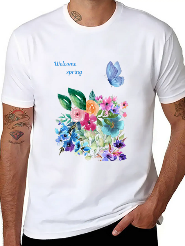 Welcome Spring Lightweight Cotton T-Shirt – Daily Comfort Graphic Shirt