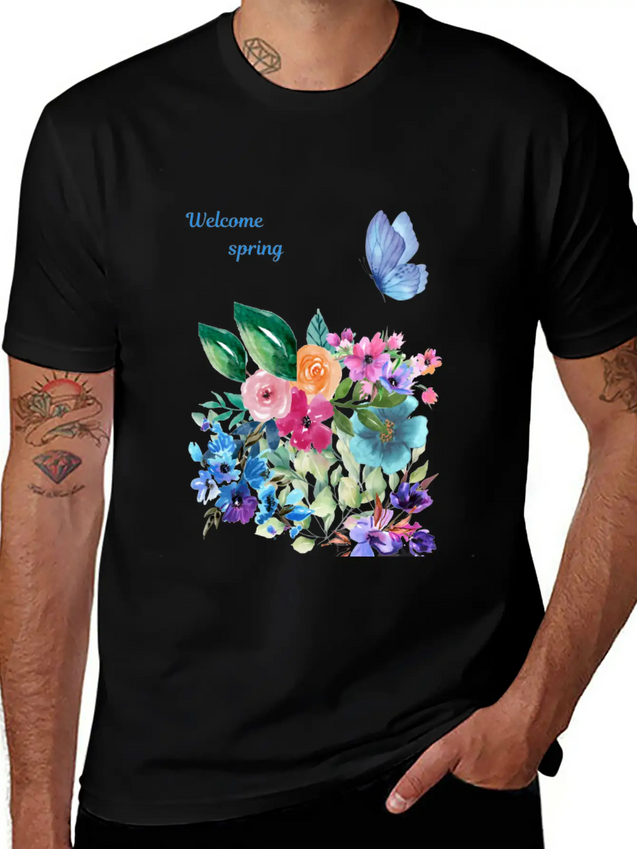 Welcome Spring Lightweight Cotton T-Shirt – Daily Comfort Graphic Shirt